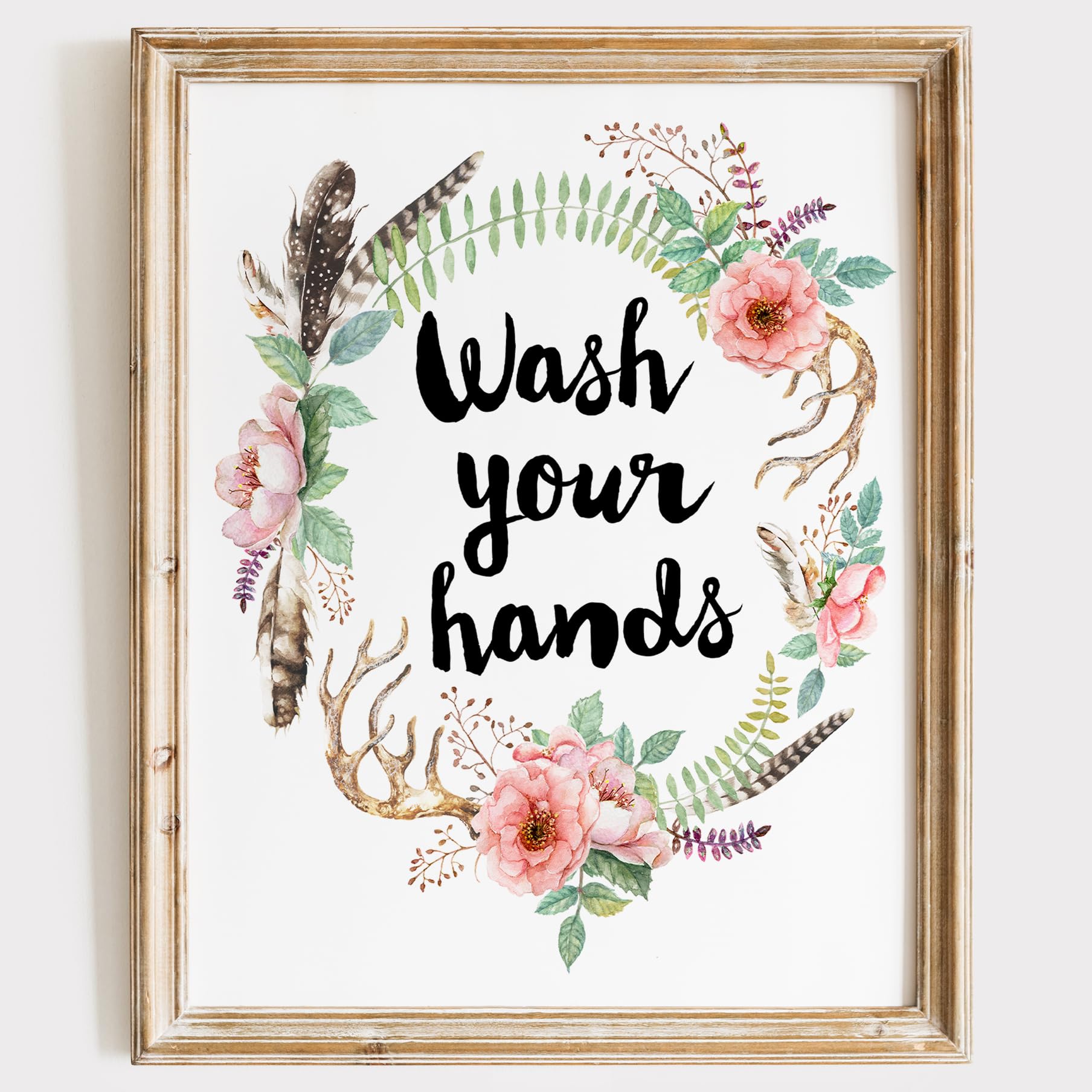 Wash Your Hands Art Print - Unframed - 8x10 | Bathroom Decor | Fun and Functional Bathroom Decor | Encouraging Hygiene with a Touch of Elegance - Perfect for Adding a Modern Touch to Your Bathroom