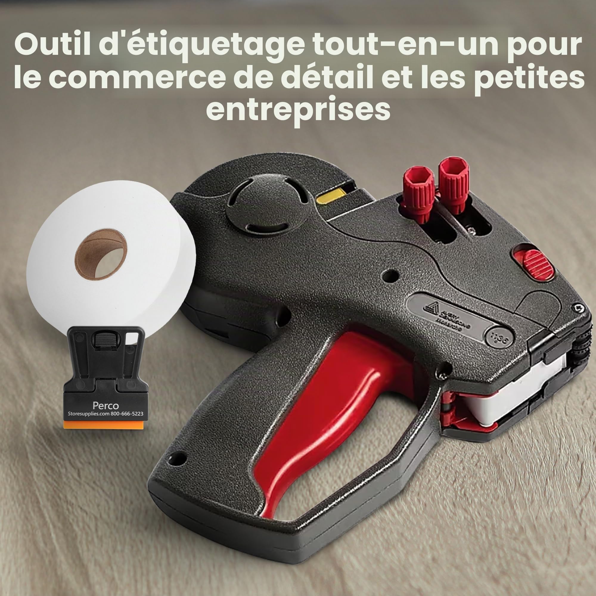 Perco Monarch 1136 Kit de démarrage pour étiqueteuse : comprend un pistolet de prix, 7 000 étiquettes blanches de marquage des prix et un encreur