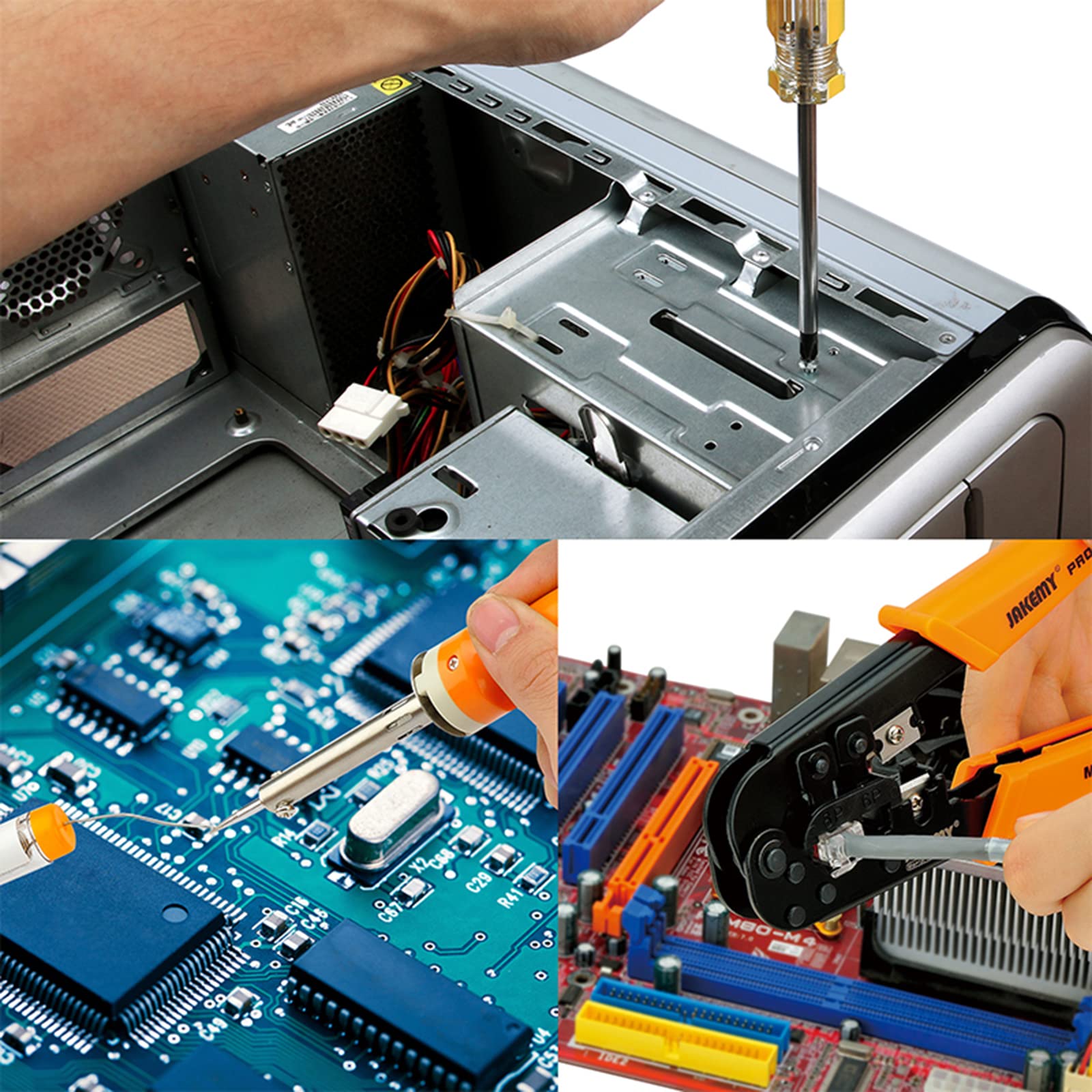 Netzwerk-Crimp-Werkzeug-Set, RJ45-Crimper-Werkzeug-Set, Test-Crimpzangen-Werkzeug, Netzwerk, tragbare Klinge, Multifunktionszangen-Werkzeug für RJ45/RJ11/RJ12/CAT5/CAT6/Cat5e/8P