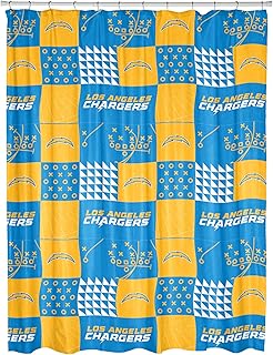NORTHWEST NFL Colorblock Shower Curtain, Los Angeles Chargers