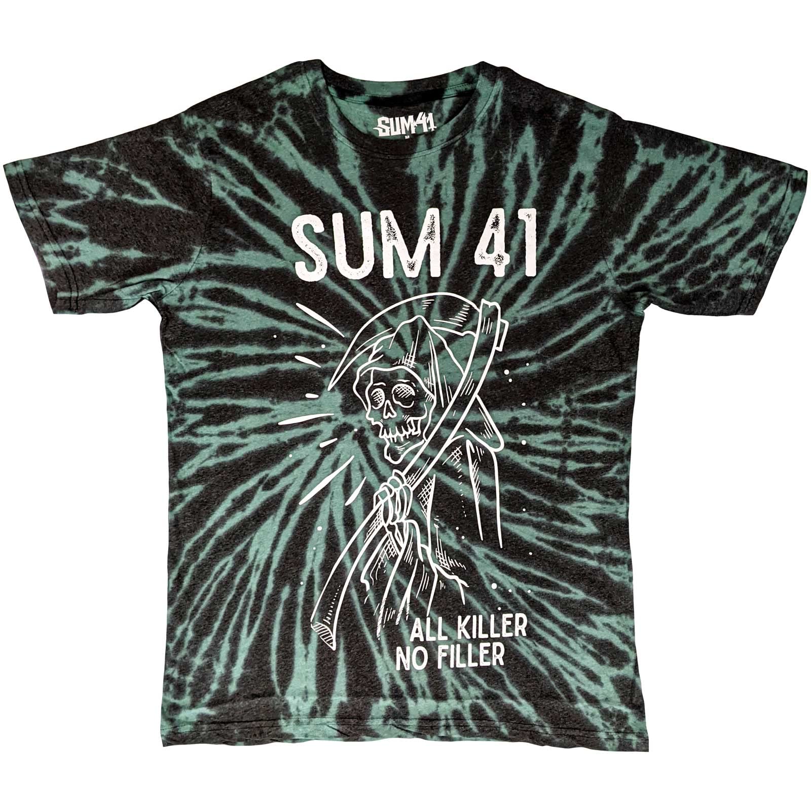 Sum 41 Reaper Green Swirl Wash T-Shirt Official