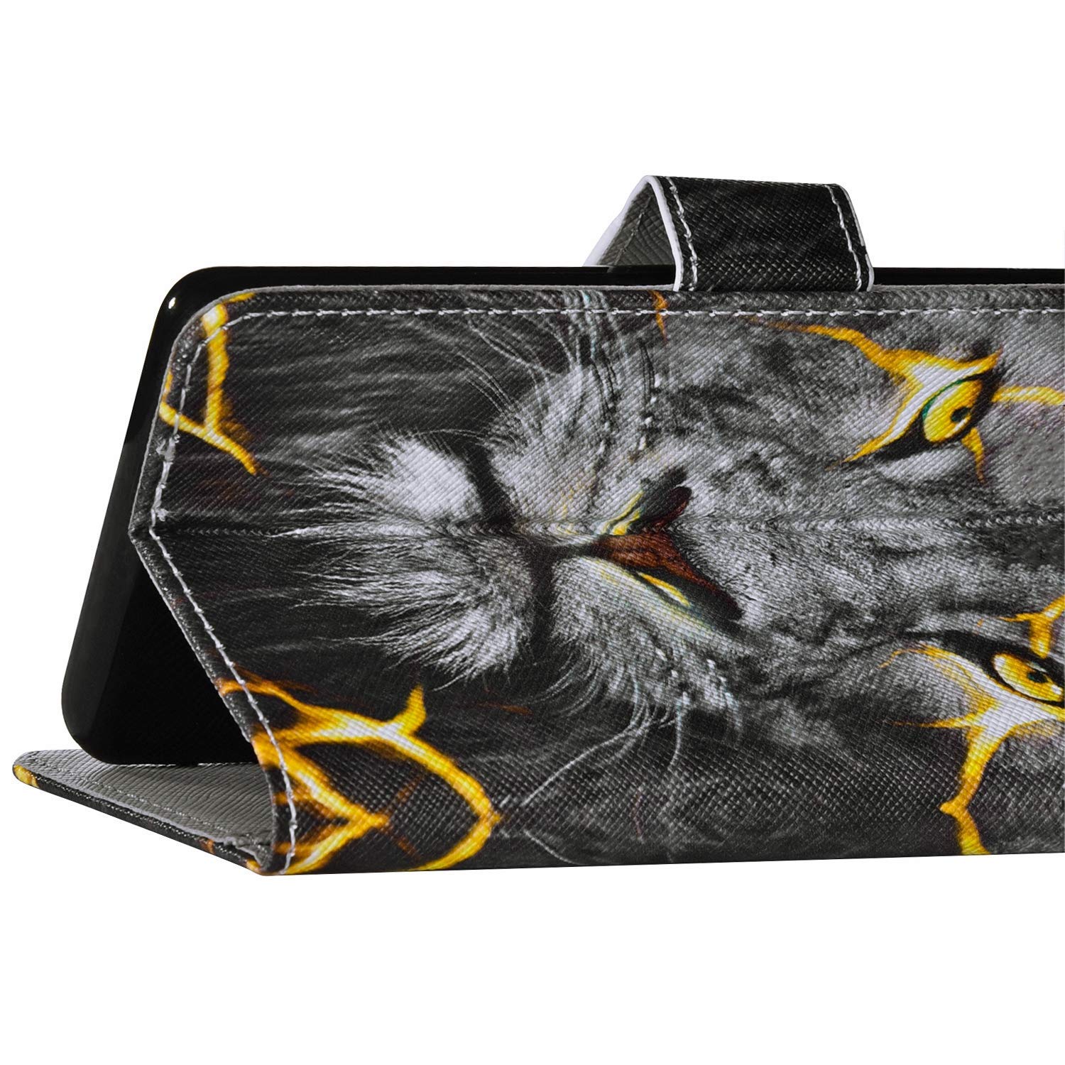 Uposao Cover Flip Case In Pelle Per Galaxy A20e - Portafoglio Con Chiusura Magnetica E Porta Carte - Farfalla Nero - 2
