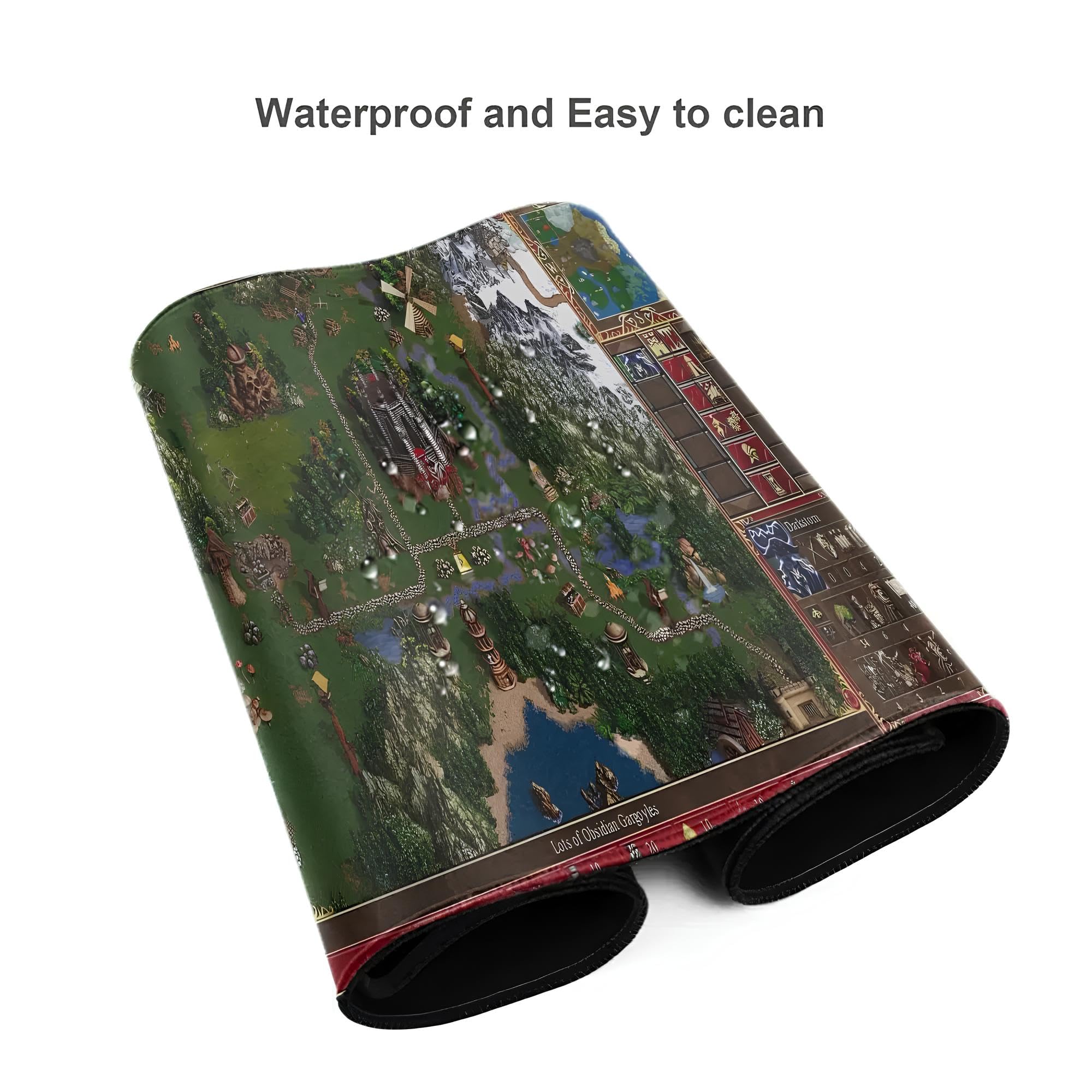 Tapis de Souris Gaming XL 900 x 400 mm avec Design Fantasy Rétro, Surface en Tissu Mat, Base Antidérapante en Caoutchouc, Desk Mat Étendu