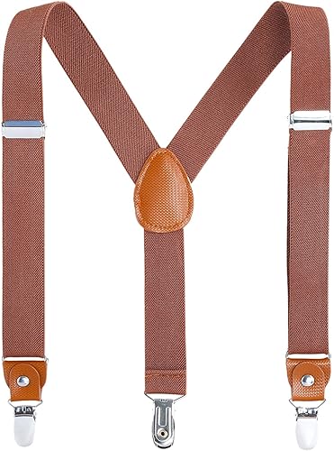 Suspensores para adultos, varones y niños. Clips extra resistentes de metal, de piel genuino, parche transversal perfecto para smoking