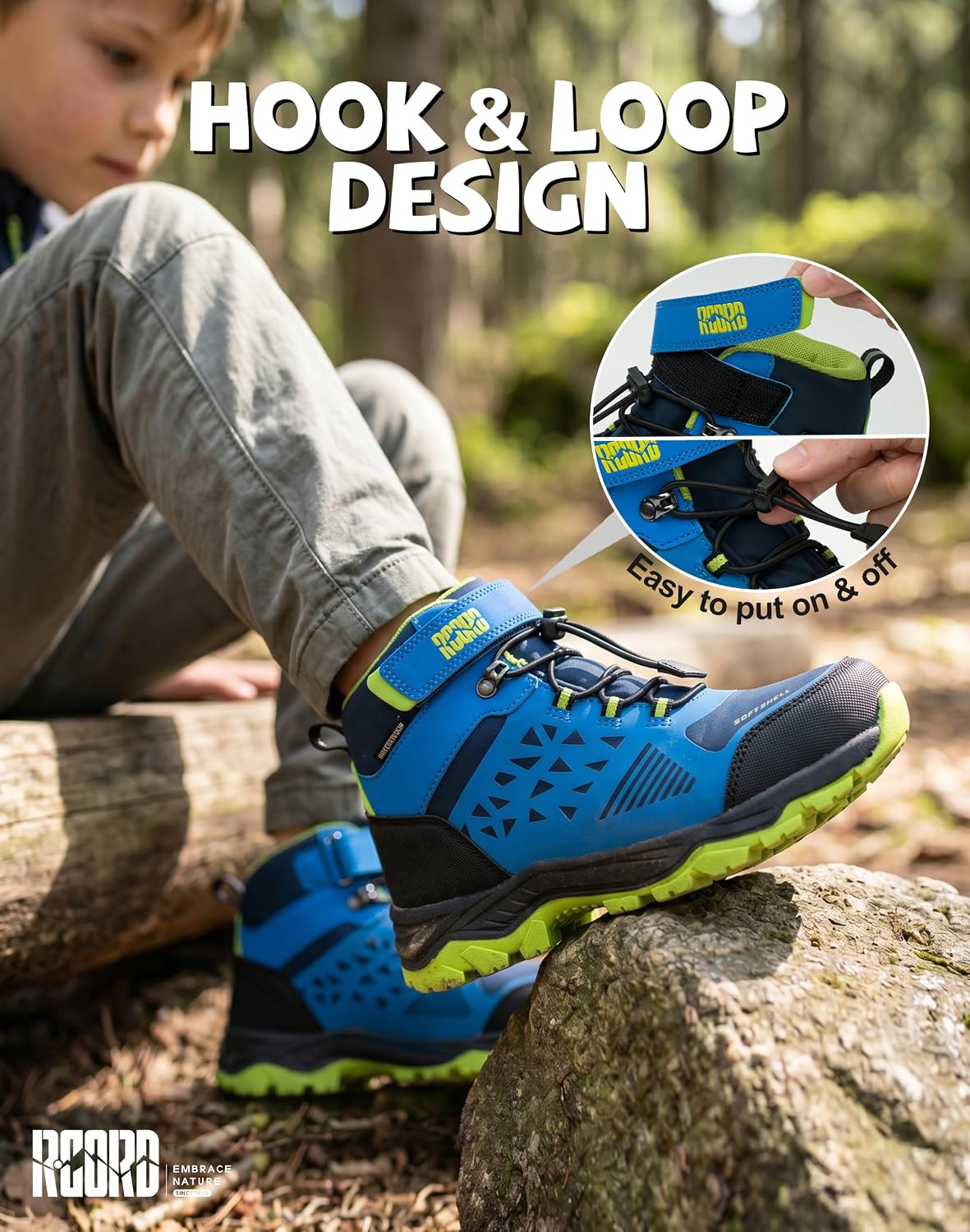 R CORD Kids Hiking Boots Waterproof Anti-Slip Boys Girls – Anti-Collision Ankle Support School Trail Camping (Little/Big Kid)