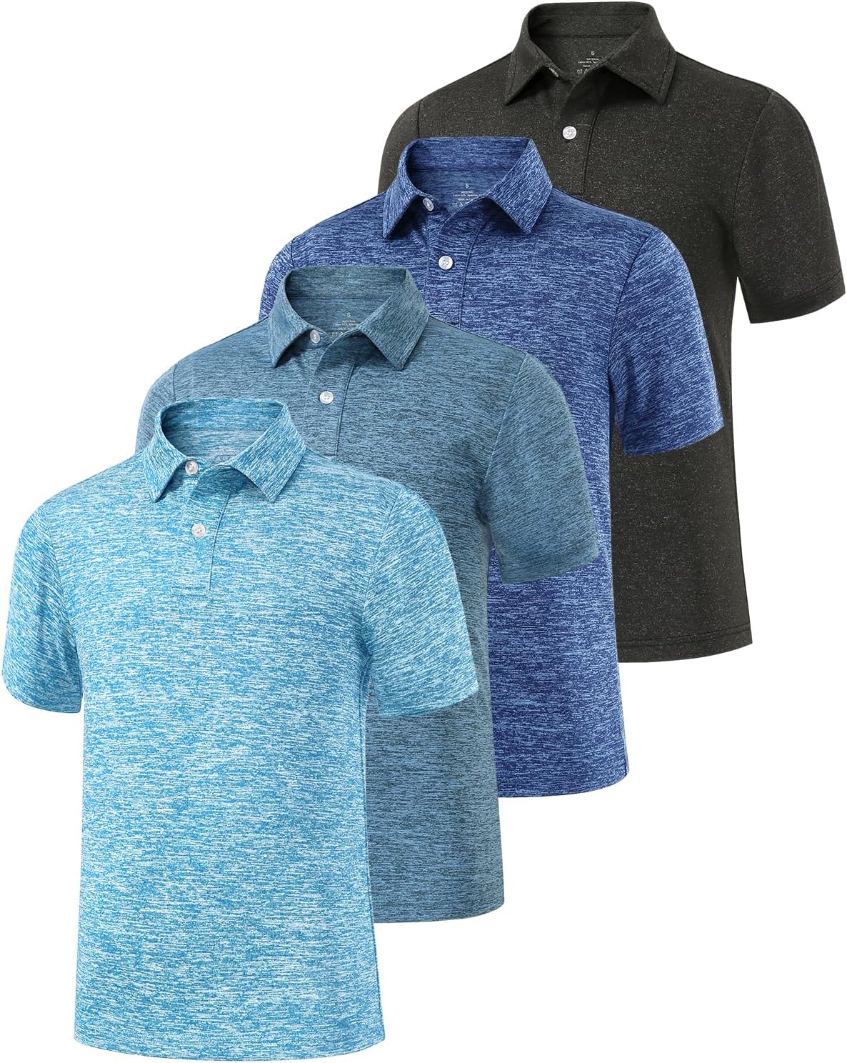 Ullnoy Boys Short Sleeve Polo Shirt Moisture Wicking Golf Shirt Kids School Camp Uniform Shirts Boys 4 Pack