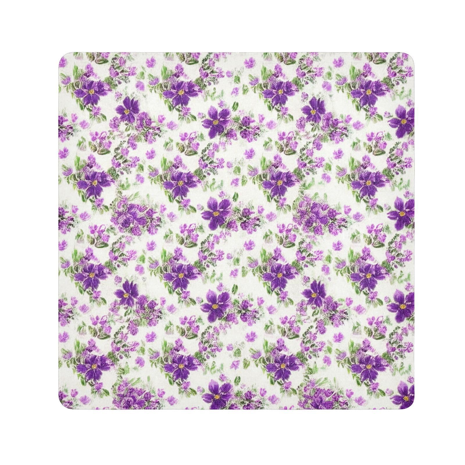 ODAWA Protective Camera Wrap Purple Watercolor Floral Cream Self-Adhesive Cloths 13.8