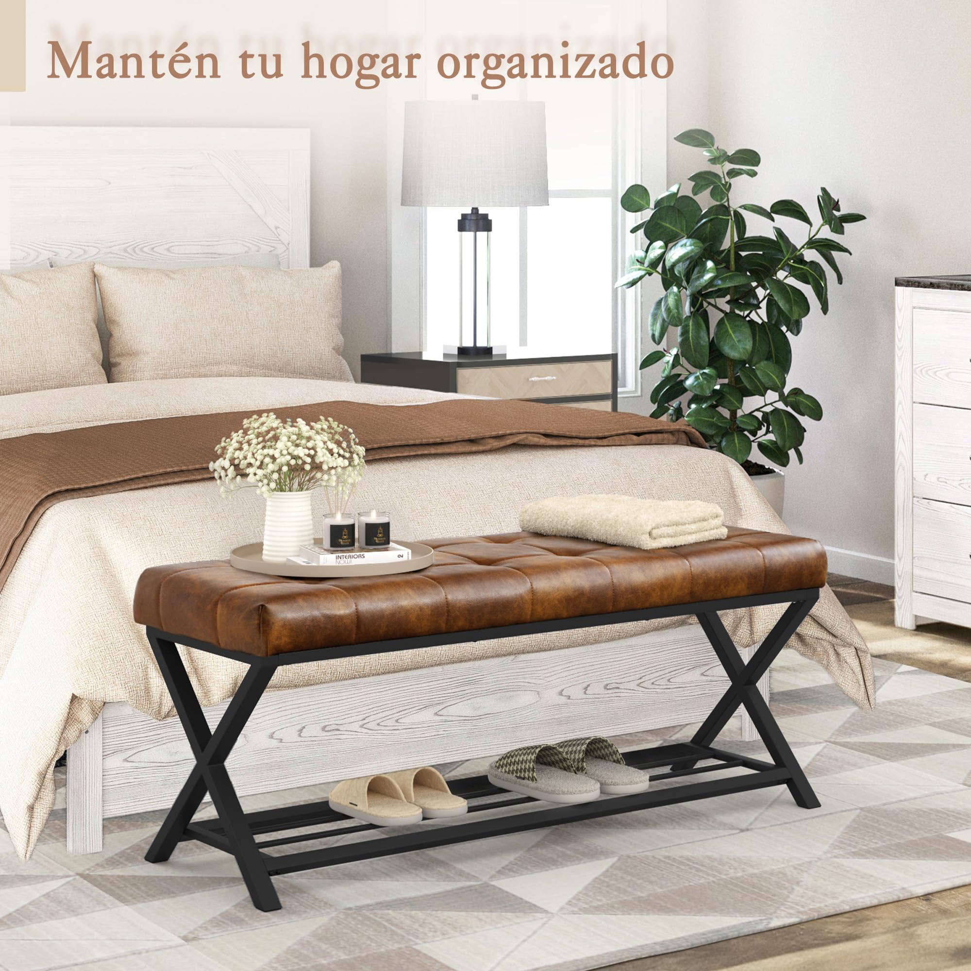 LUE BONA Banco Zapatero,Mueble Zapatero Banco De Zapatos con Asiento,Almacenamiento Zapatos for Banco Zapatero para Ahorrar Espacio para Sala de Estar, Dormitorio, Entrada,113 x 38 x 46 cm,Marrón