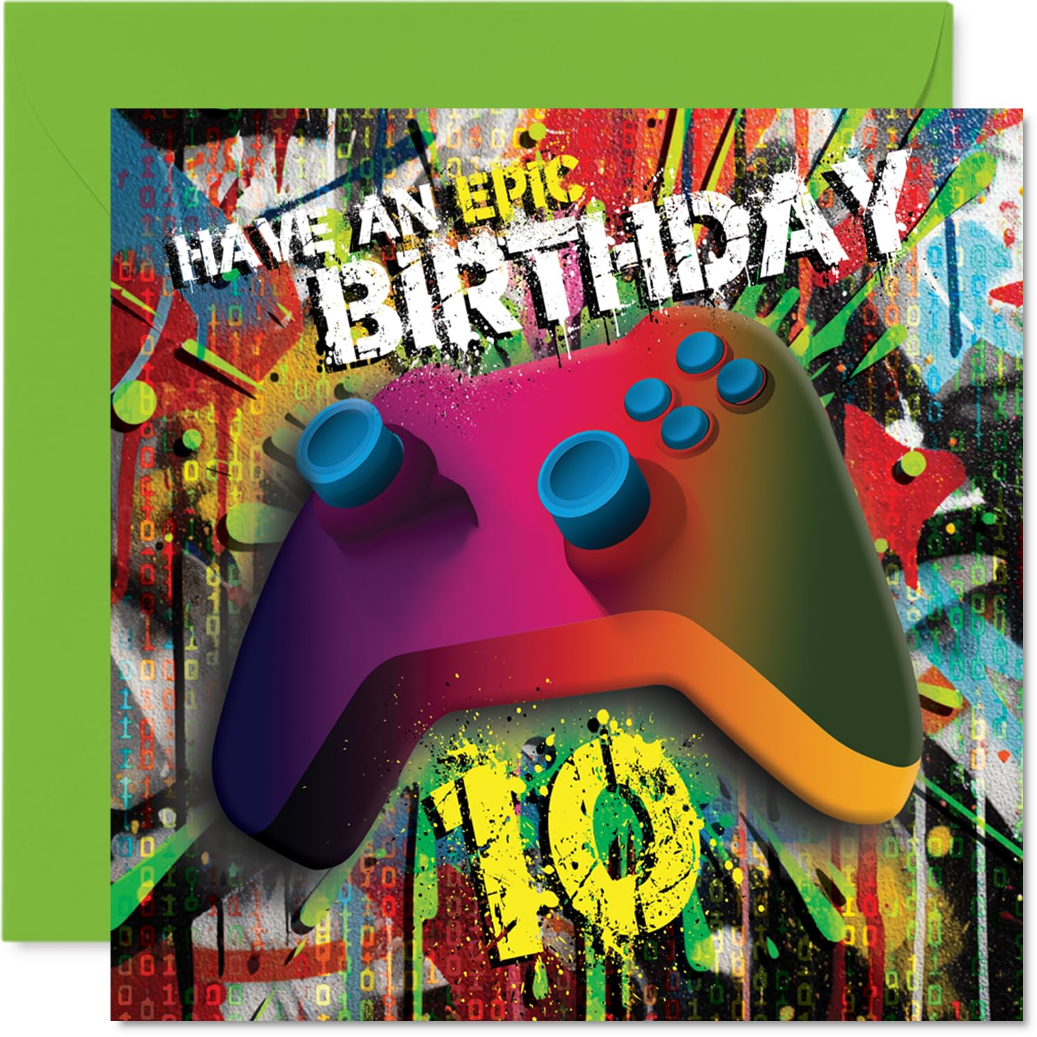 Playful 10th Birthday Card, Level Up Their Big Day