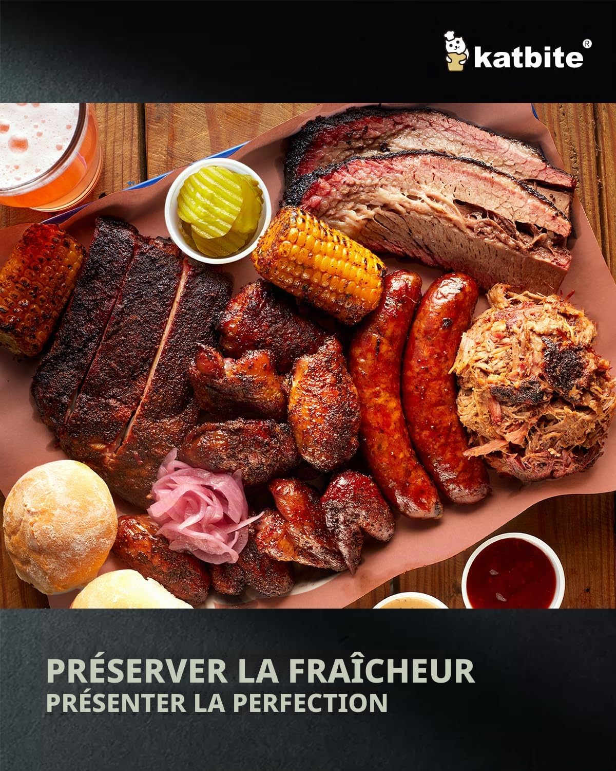 Katbite Papier de boucherie non blanchi non ciré, rouleau 11 m, largeur 43,5 cm - Papier kraft pour sublimation et barbecue, emballage alimentaire sûr