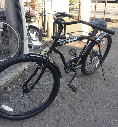 Amazon | (WHITE) ディスクブレーキ搭載 ビーチクルーザー 自転車
