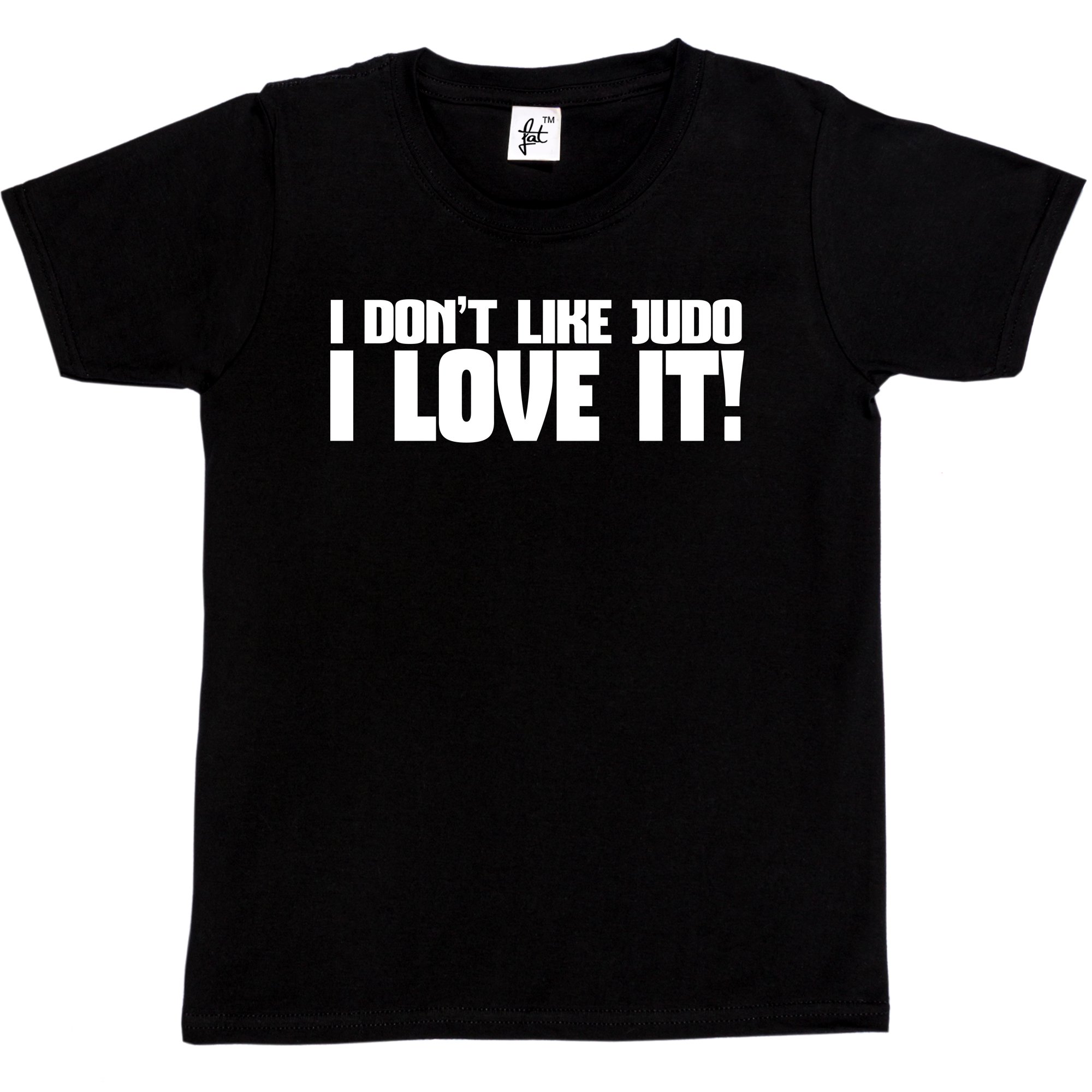 Fancy A Snuggle I Don't Like Judo I Love It! Kids Boy Girl Cotton Short Black Sleeve T-Shirt - Size 9-11 Years