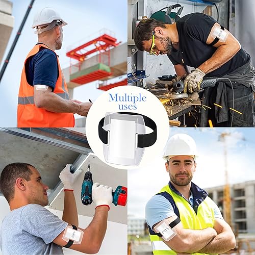 Miniatura 7 de Meanplan 100 soportes para insignia de brazo con correa ajustable, soporte para credencial de identificación, pase de brazalete con nombre para