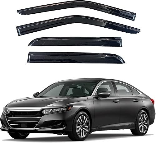 Miniatura 403 de KPY Moldura deflectora de viento con protección contra la lluvia compatible con Mazda 6 Sedan 2004-2013, 4 unidades, para ventana lateral