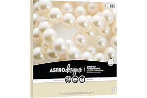Astrodesigns Champagne 65 lb Pearl Crafting Cardstock - 12x12 Inch, 60 Sheets...