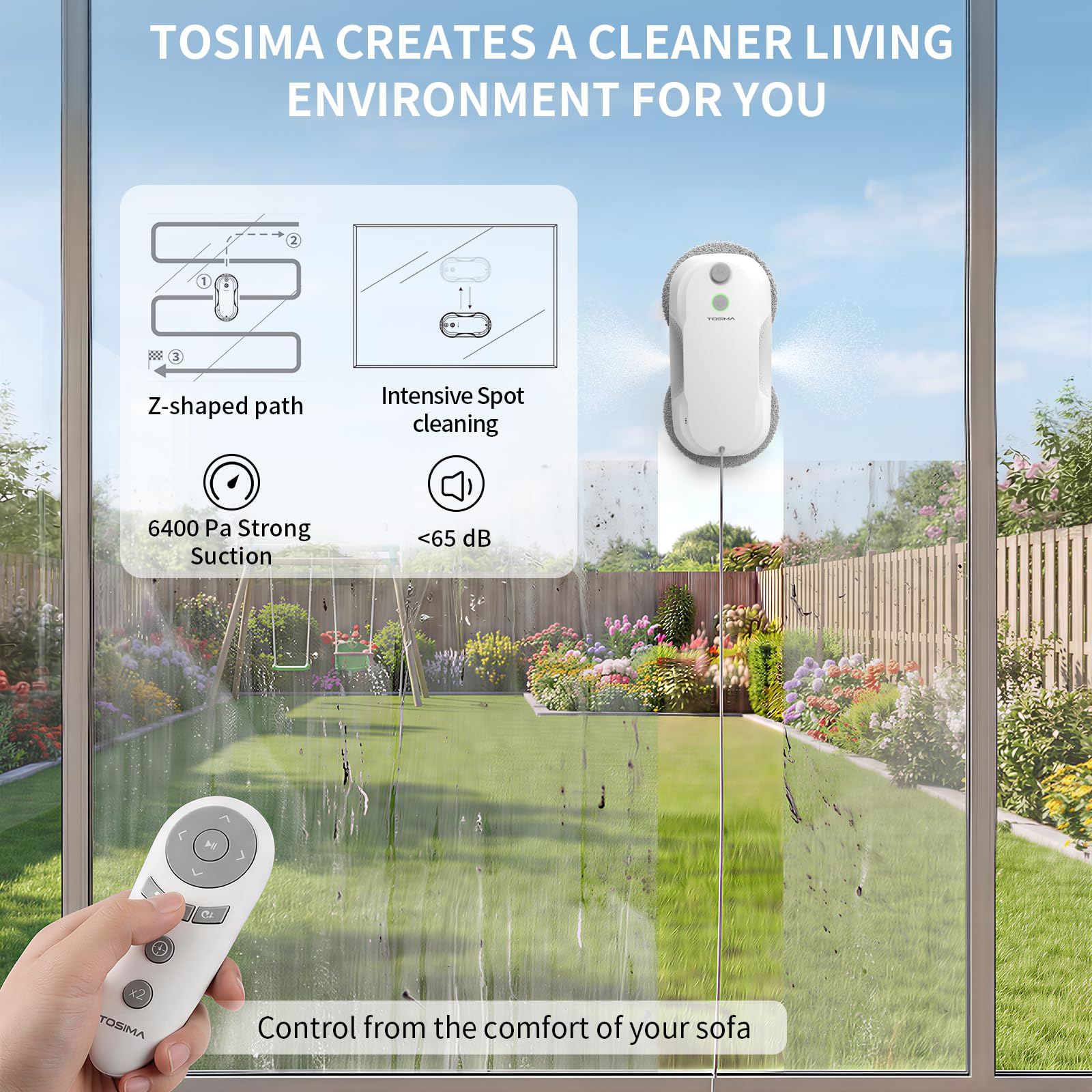 Amazon | Tosima W5 窓拭きロボット ダブルノズル 搭載トリプル