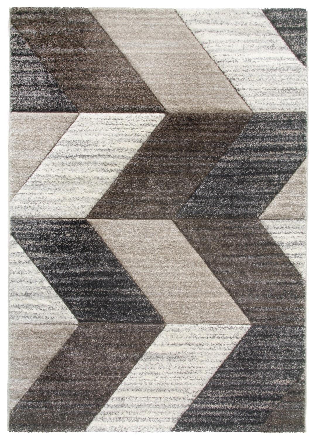 SrS Rugs® Impulse - Area Rug for Living Room, Bedroom, Hallway Runner Rug - Abstract Geometric Design - Provides Home with Comfort and Warmth (Greige Chevron, 80cm x 150cm) — image 1