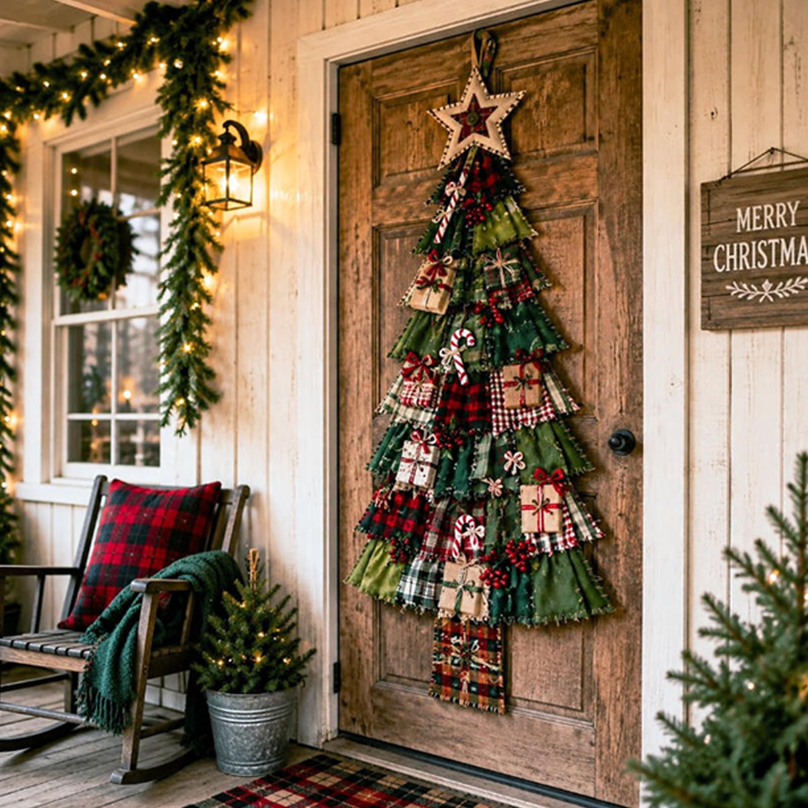 Kit DIY Adorno Puerta Árbol Navidad Patchwork Principiantes (F#)