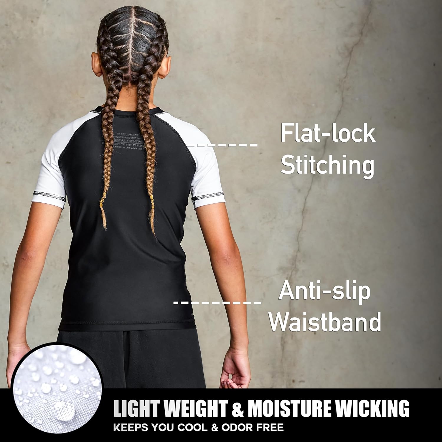 Elite Sports Kids Jiu Jitsu BJJ Rash Guard, Short Half Sleeve Compression Shirt for Youth Boys Girls Sports Nogi Training - Image 4