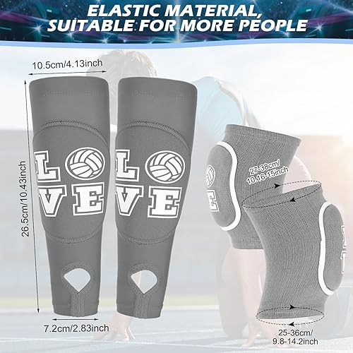 Miniatura 2 de Ramede Rodilleras de voleibol y mangas para brazos de voleibol con almohadilla de protección, manga para antebrazo, codo con orificio para el