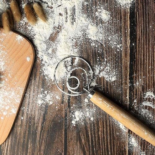 Miniatura 4 de Batidor de masa danesa para hacer pan, herramientas de acero inoxidable, gancho de masa danesa para pan, batidor de masa de pan de mano, batidor de
