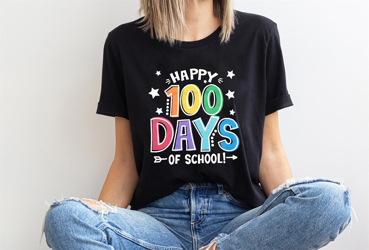 100 Days of School Shirt Women Teacher Life T-Shirt Funny Inspirational Graphic Tees Tops - Image 2