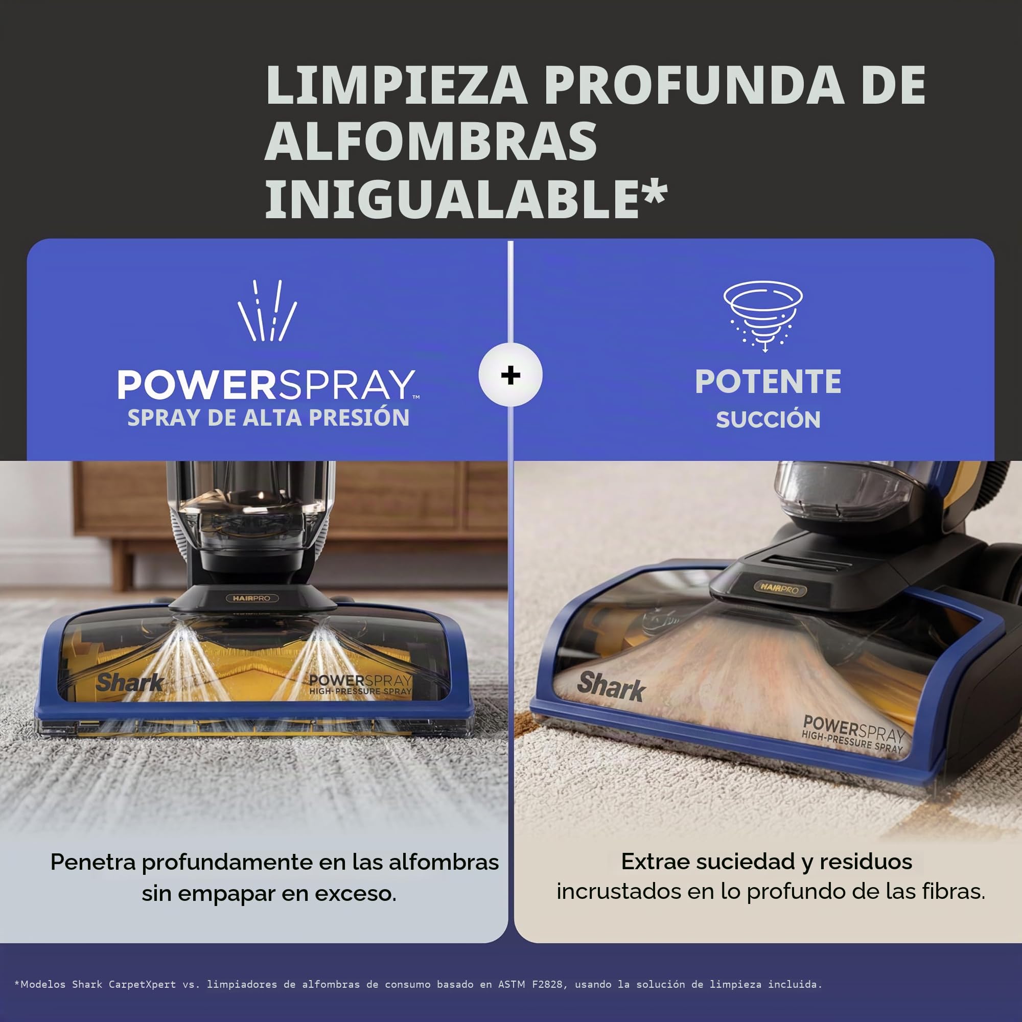 Shark CarpetXpert HairPro - Limpiador vertical integrado para alfombras y tapicería, perfecto para mascotas, limpieza profunda, removedor de manchas y olores, recogida de pelo, champú de alfombras,