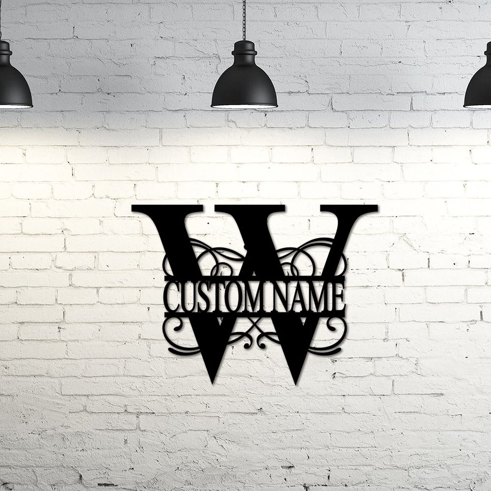 Plaque en métal personnalisée Monogram W, le cadeau de crémaillère idéal