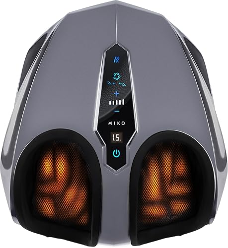 Miniatura 1 de MIKO Máquina masajeadora de pies con amasado profundo compresión shiatsu y calor para fascitis plantar neuropatía se adapta hasta hombres talla 13