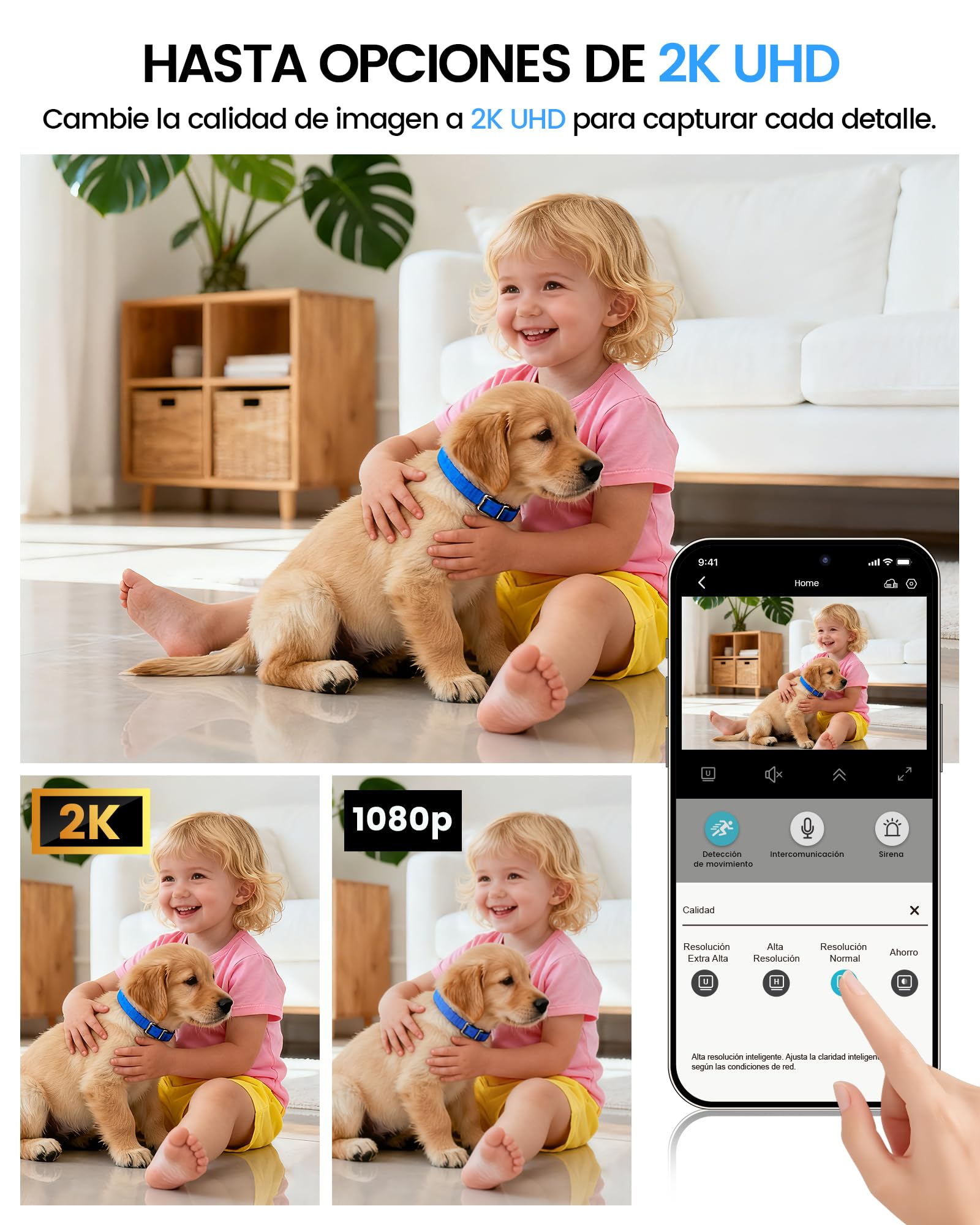 WeChip 2K HD Mini Cámara Vigilancia WiFi Interior Cámara con Vision Nocturna, Detección de Movimiento, App Móvil, Audio de 2 Vías, 21 Días de Batería