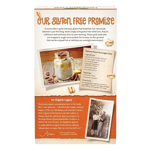 Miniatura 3 de Natures Path Harina de avena instantánea orgánica sin gluten Homestyle 8 paquetes sin OMG 141oz de granos enteros 113 onzas