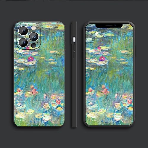 Miniatura 4 de Monet - Funda para iPhone 13, funda protectora para iPhone 13 (6.1 pulgadas) para mujer, diseño de lirios de agua, flores vintage, a prueba de