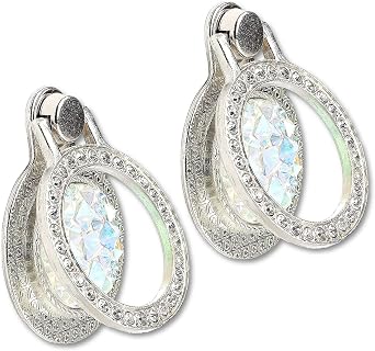 [2 Packs] Gemstones Glitter Bling Bling Phone Ring Holder, Sparkle Phone Ring Grip Artificial Diamond Stand,Rhinestone Cell Finger Ring for Phones,Pad