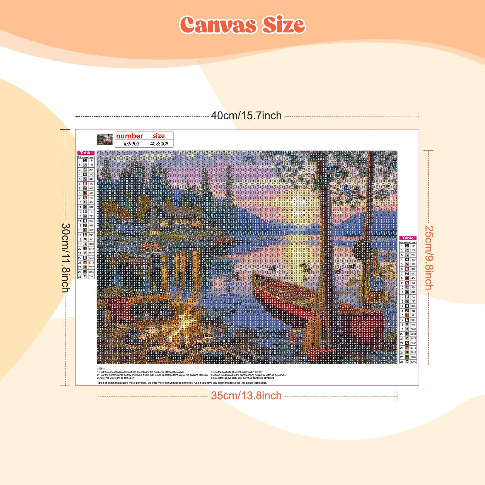 MEIYUDA 5D Diamond Art Painting Kits Adults Canoe Lake - Image 2