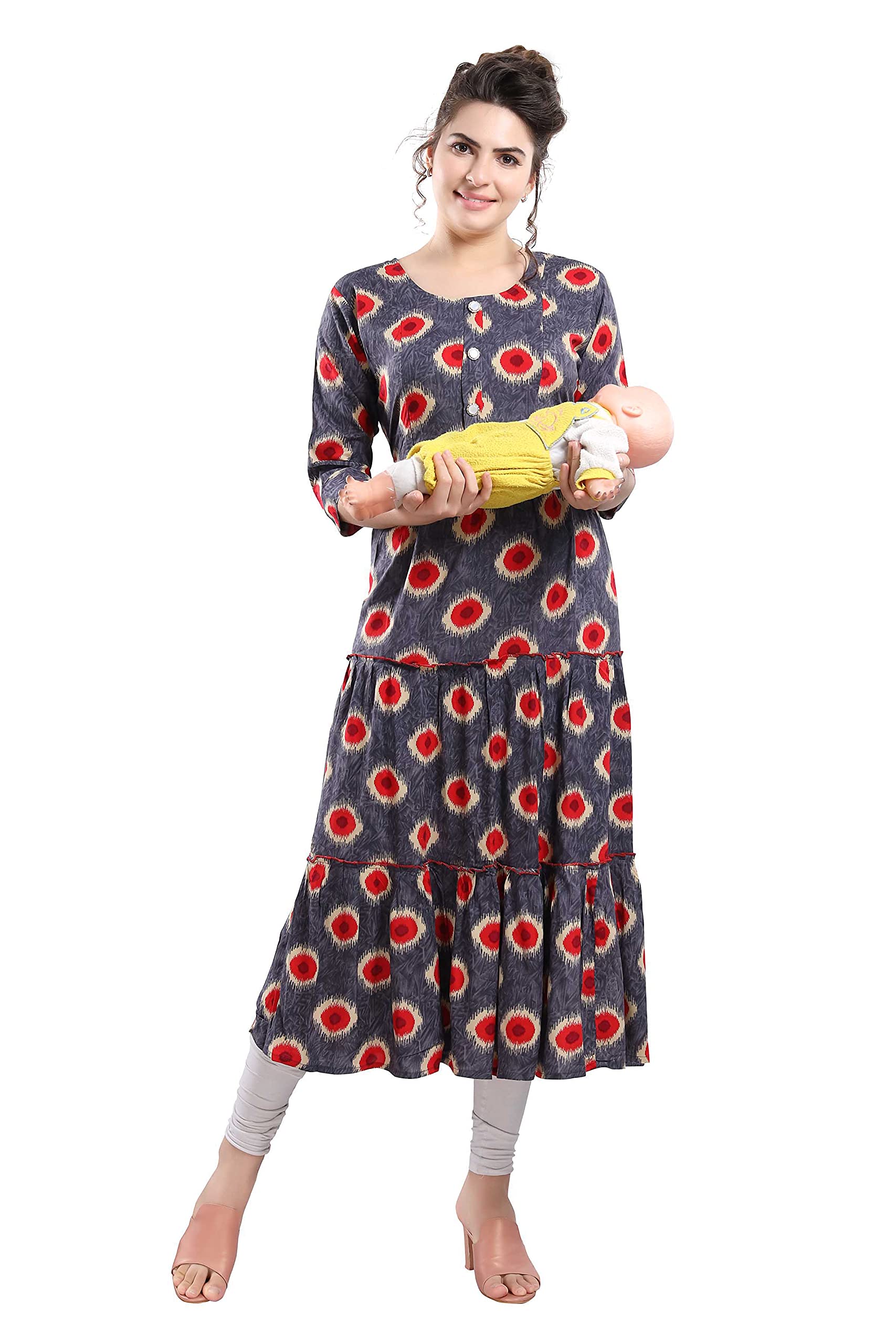 soulemo Rayon Cotton Feeding Kurtis/Kurtas for Women with Zippers 1066-picture-20