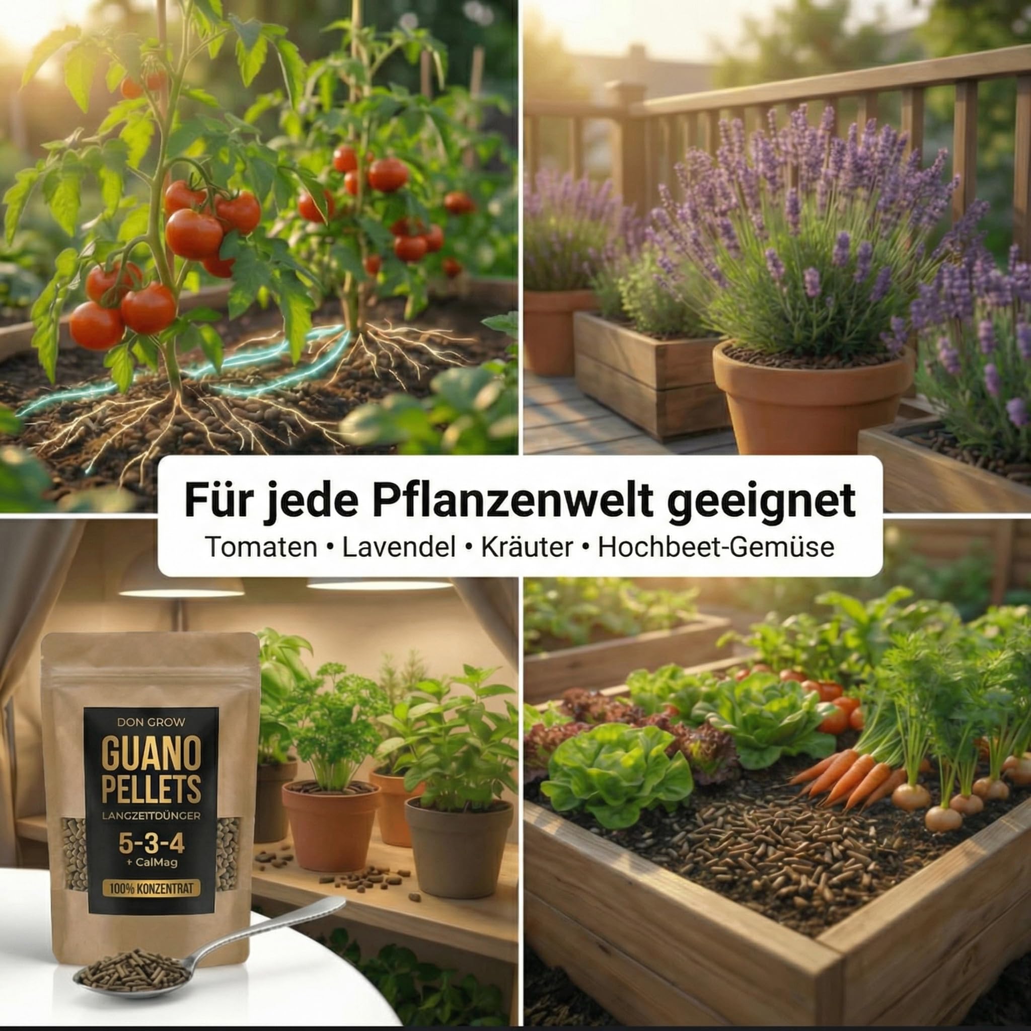 Bio Guano Pellets 5kg – Pflanzendünger & Hortensiendünger NPK 5-3-4 + CalMag – Organischer Langzeitdünger für Garten, Obstbäume & Zimmerpflanzen – Bodenaktivator | Don Grow