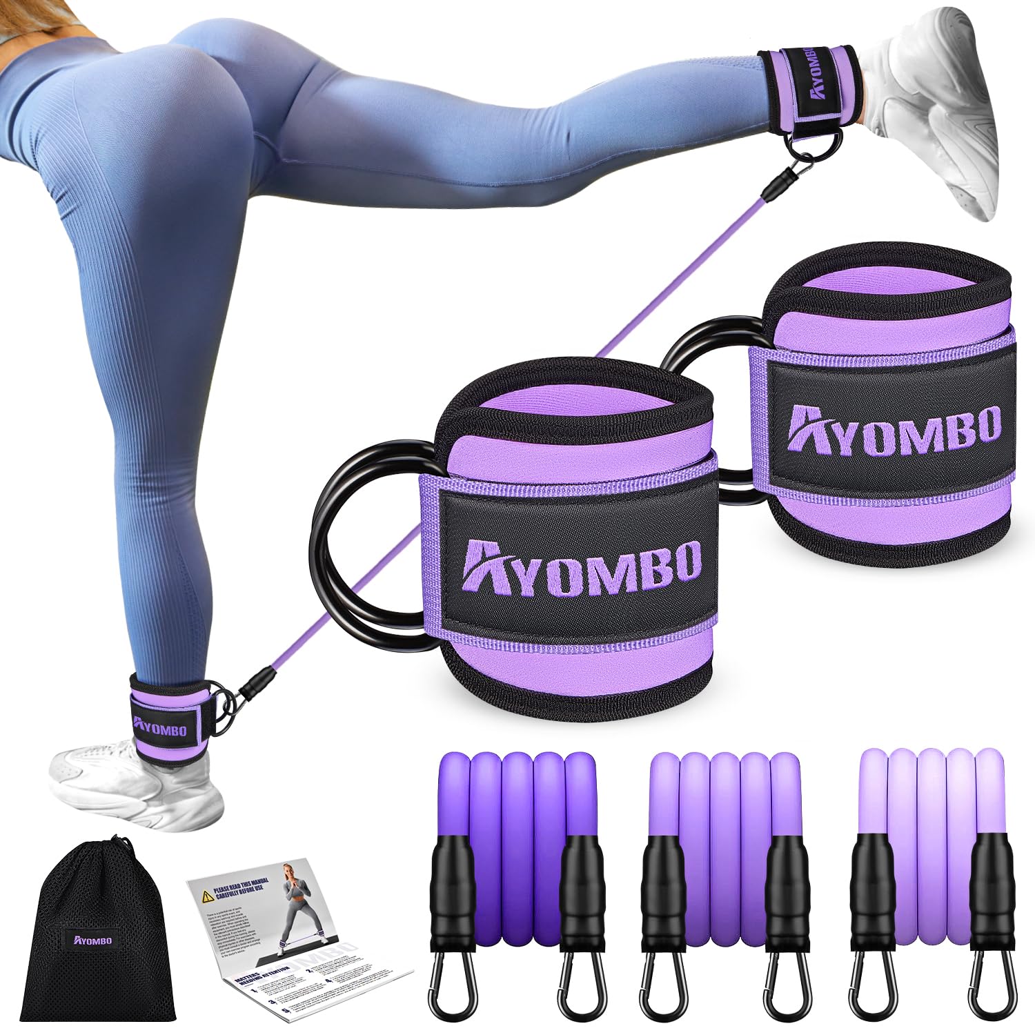 HTN - Bande Di Resistenza Alle Gambe Della Forza Con Cinghie Alla - Foto 8