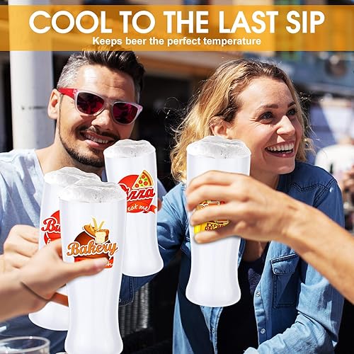Miniatura 20 de Geetery 4 vasos de cerveza de acero inoxidable para hombres de 20 onzas, taza de cerveza de doble pared, taza aislada al vacío, regalos para café
