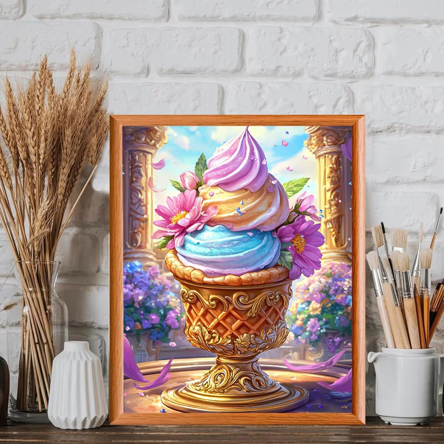 WEISHIWE Gelato Dipingere con i Numeri per Adulti, 70x90cm a-26 | Paint by Numbers Kit con Pennelli e Acrilico Pigmento, Fai da te Olio La Pittura di Numeri Kit, Decora la Casa, senza Cornice