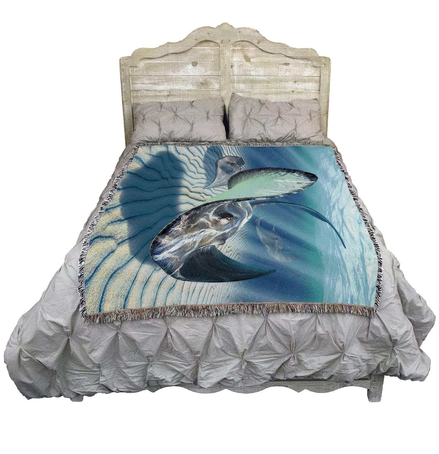 Pure Country Weavers Sting Rays 2 Blanket by Jerry LoFaro - Ocean Gift Tapestry Throw Woven from Cotton - Made in the USA (72x54)