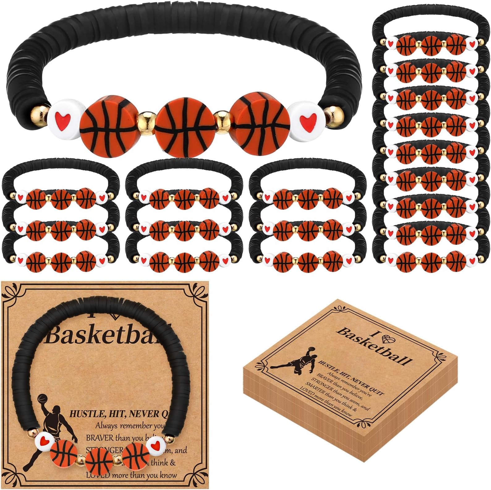 Ecation 20set Basketball Bracelet Gift Basketball Party Favor