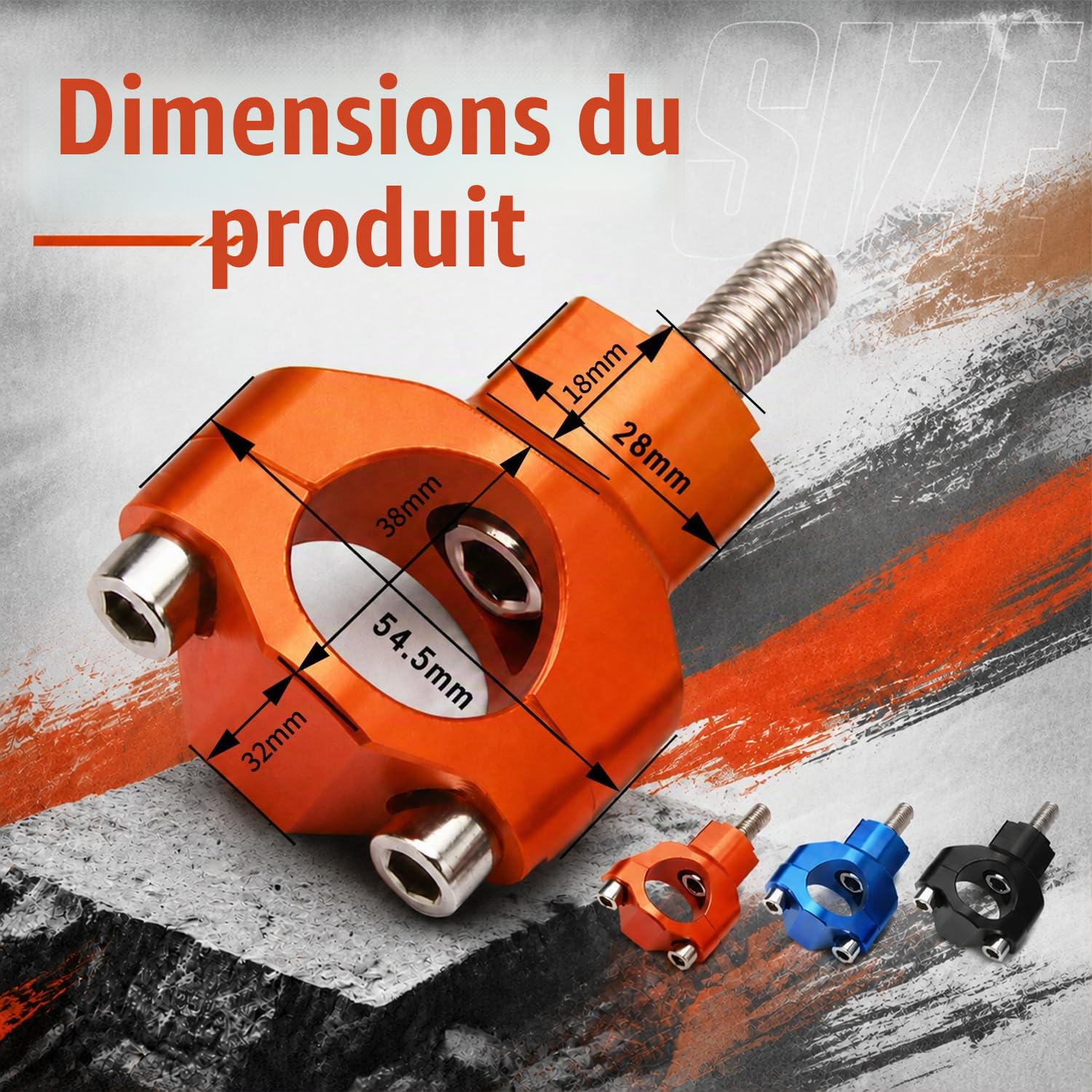 Rehausseur de Guidon 28mm pour125-530 SX SXF EXC EXCF XCW XCFW 00-16 Orange | Moto CNC Aluminium Pontet Guidon Rehausse Pontet