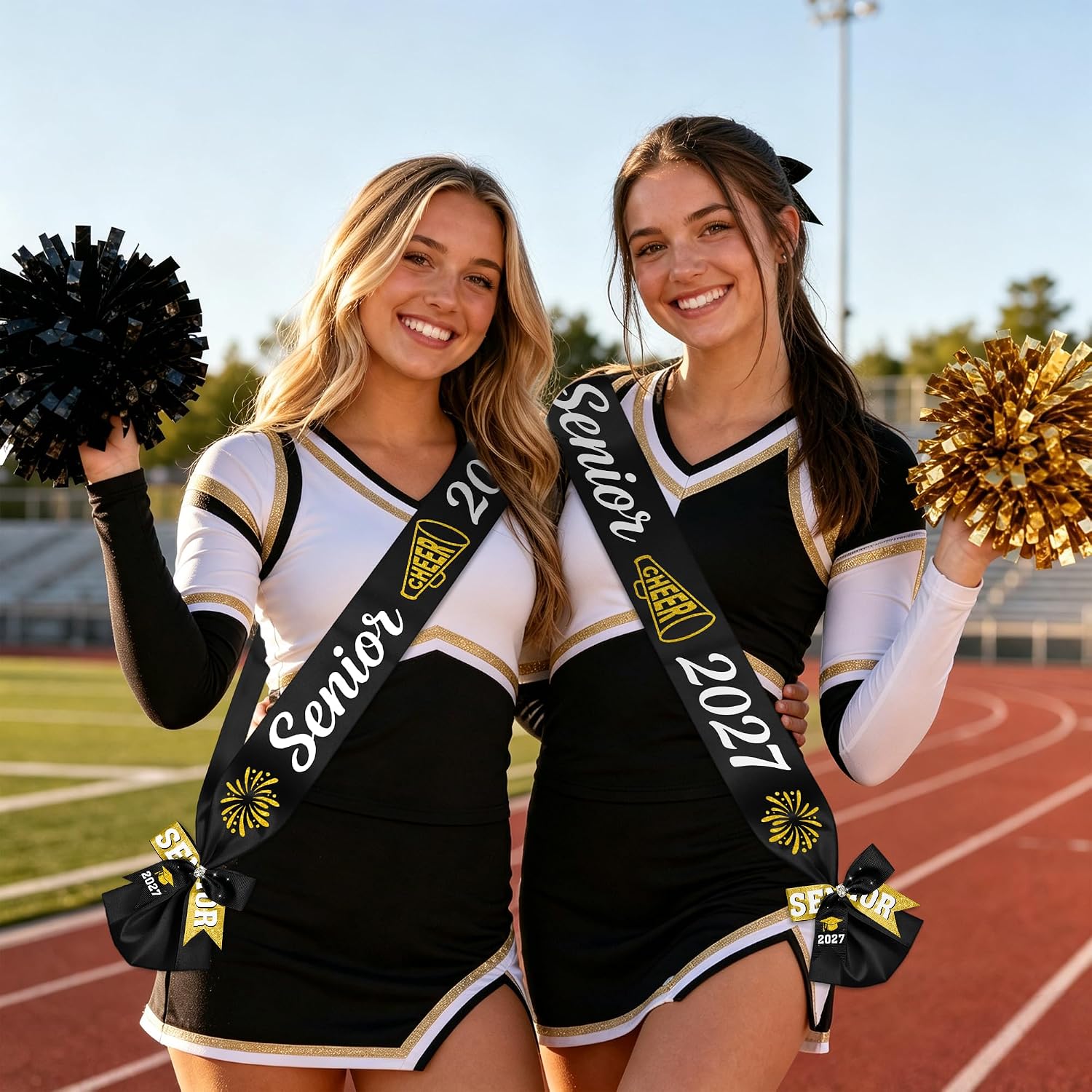 Senior Cheer Sashes for Class of 2027, Graduation Party Set 6 Pcs