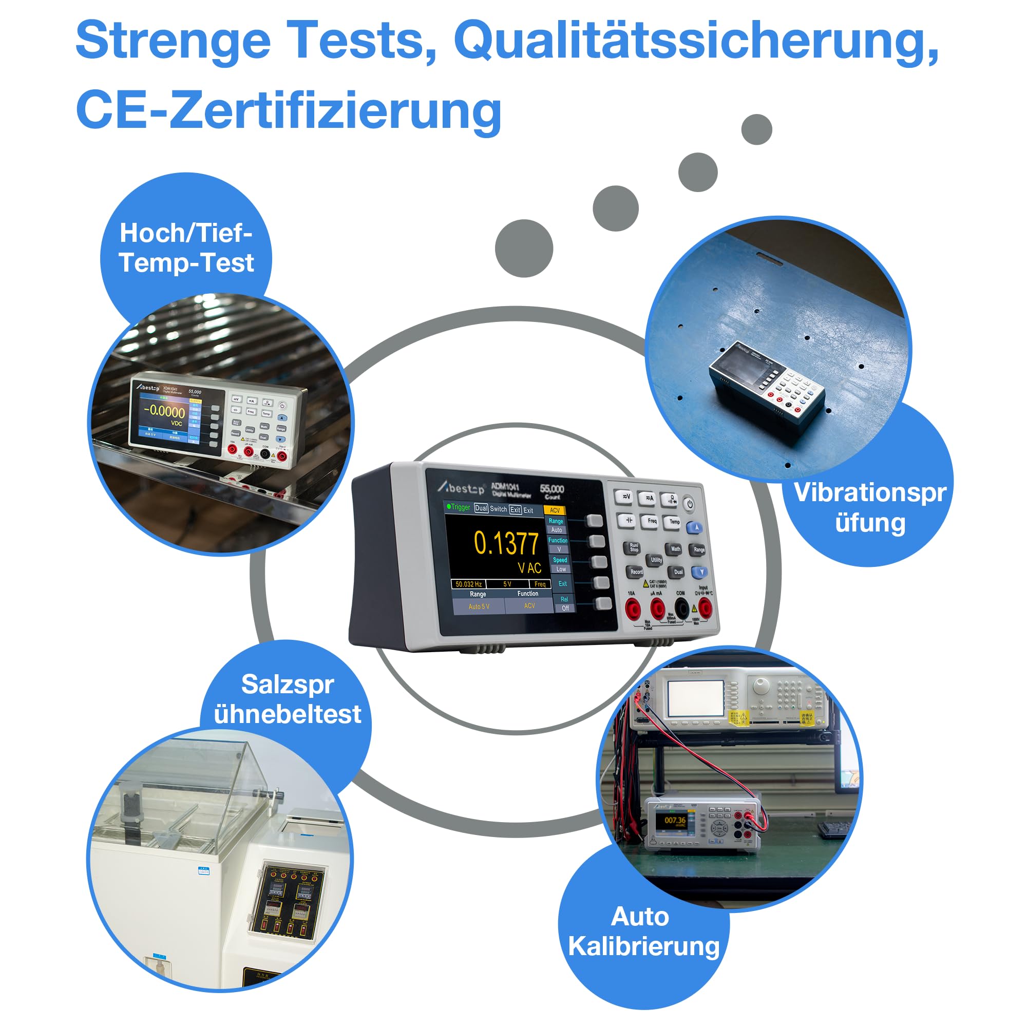 Tisch-Digitalmultimeter, True RMS, 55.000 Counts, Dual-Display | Datenlogging für Elektronikmessung und Reparatur