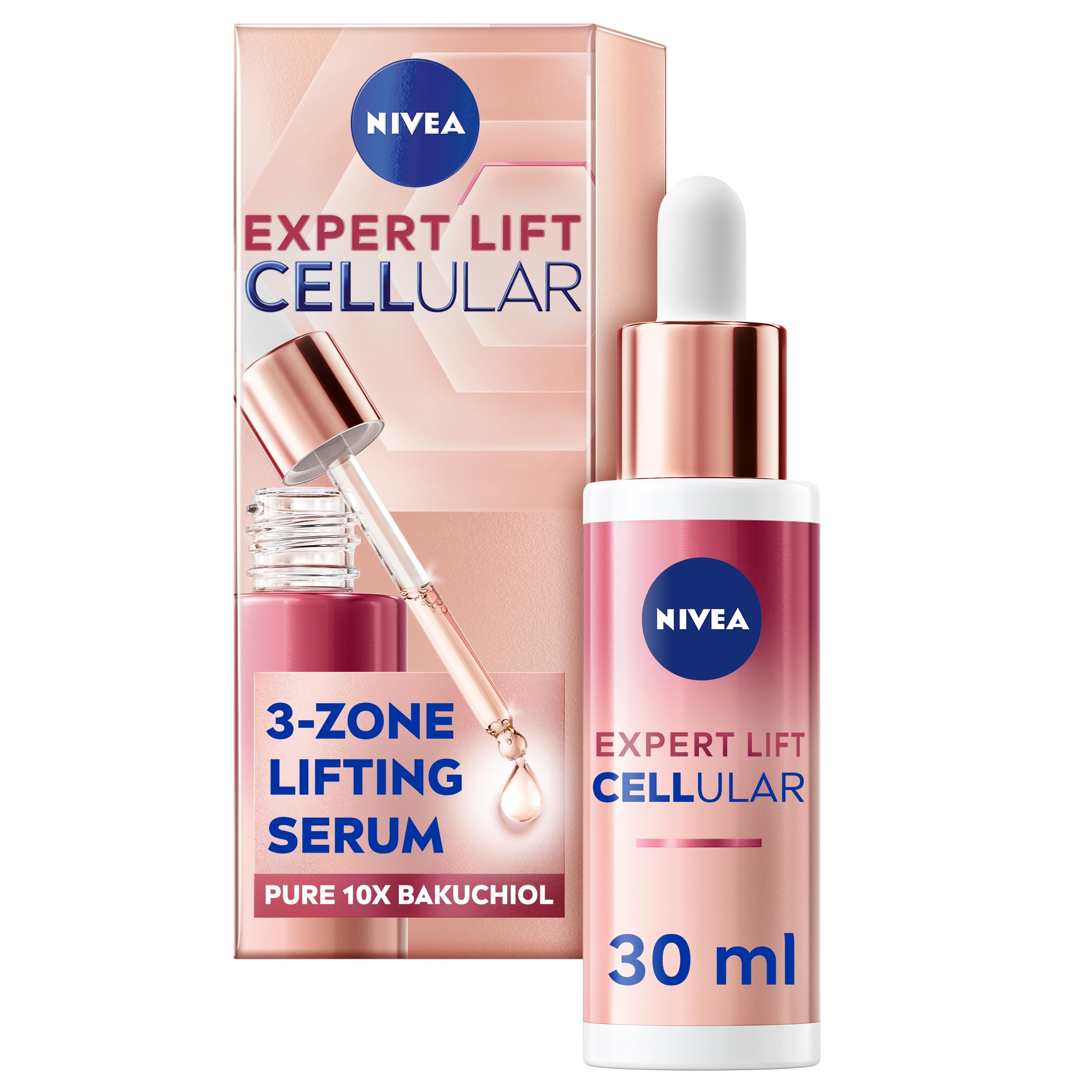 NIVEA Cellular Expert Bakuchiol Lifting Serum (30ml), Face Serum with Pure 10x Bakuchiol, Visibly Reduces Wrinkles