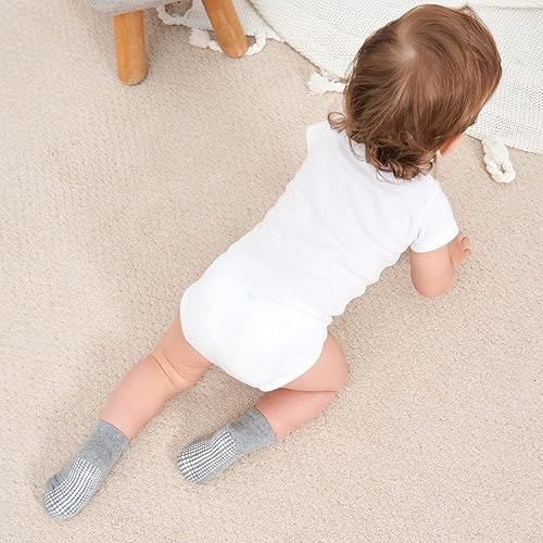 Miniatura 8 de ZAPLES Calcetines tobilleros antideslizantes para bebés con agarre antideslizante para niños y niñas, corte bajo para bebés y niños pequeños