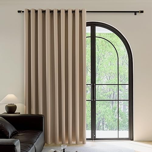 Miniatura 31 de FMFUNCTEX Cortinas 100% opacas para dormitorio, cortinas de tejido geométrico verde salvia de 90 pulgadas de largo, cortina con aislamiento térmico