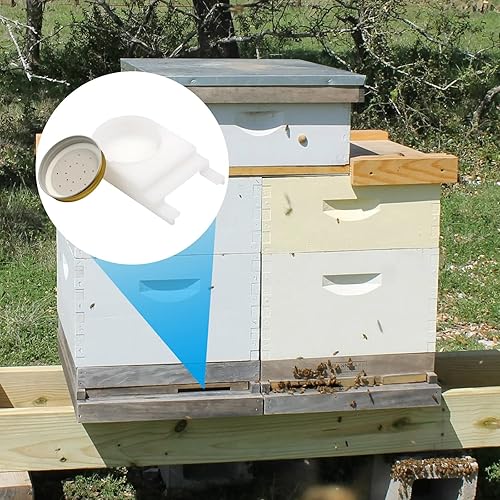 Miniatura 7 de NASHARIA Alimentador de abejas paquete de 5 alimentadores de abejas para colmenas, alimentador de colmenas de agua y plástico para exteriores para