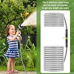 100ft Tuyau de jardin en acier inoxydable, tuyau d'eau lourd avec 10 Buse de fonction, preuve de la perforation, sans angle, sans évier, tuyau de jardin pour les coures, lavage de voiture & Nettoyage extérieur