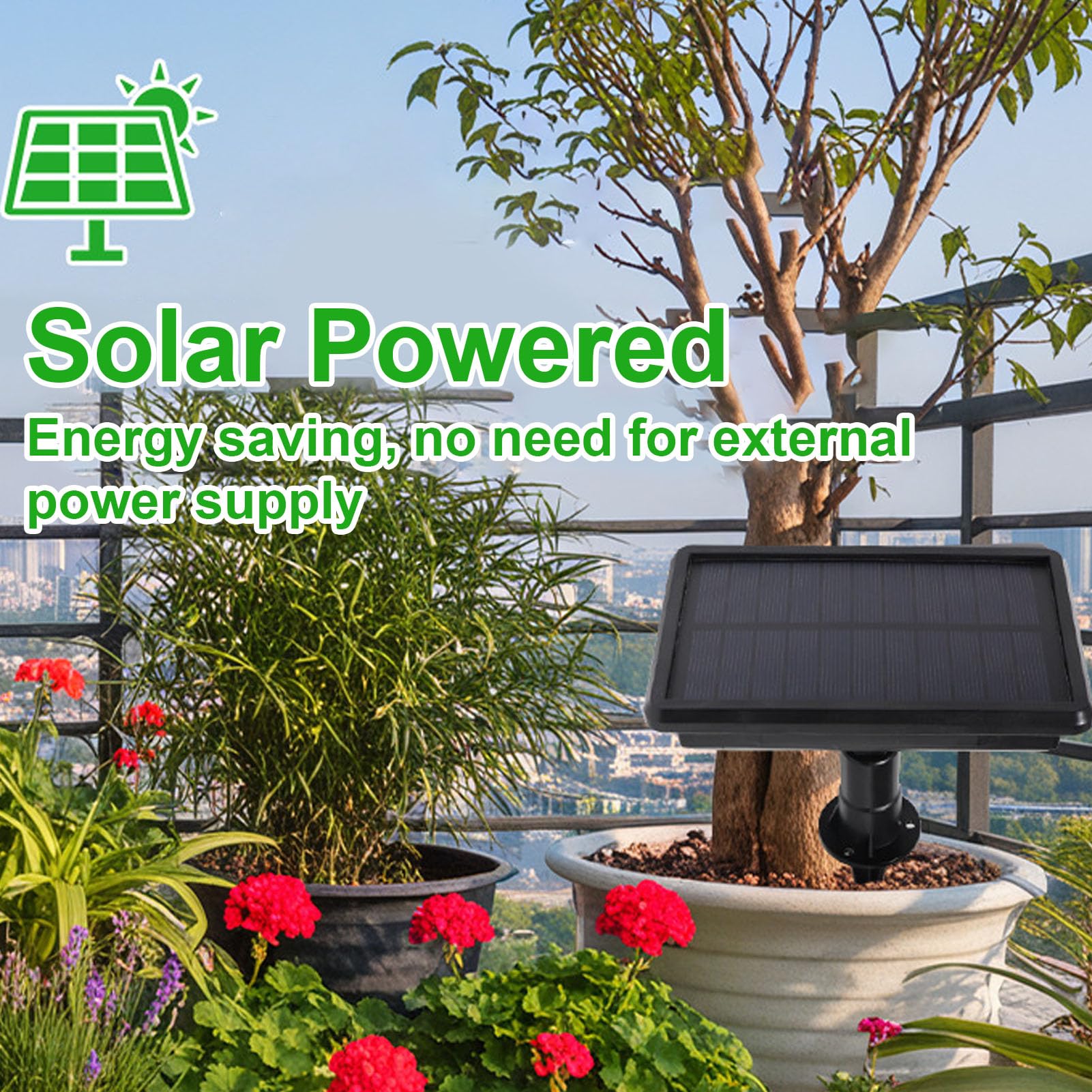 Fockety sistemas di Irrigazione Solare a Goccia, Kit di Irrigazione Automatica Wi-Fi con Timer per 20 Piante in Vaso, per Giardino Interno Ed Esterno, Serra, Balcone, Patio